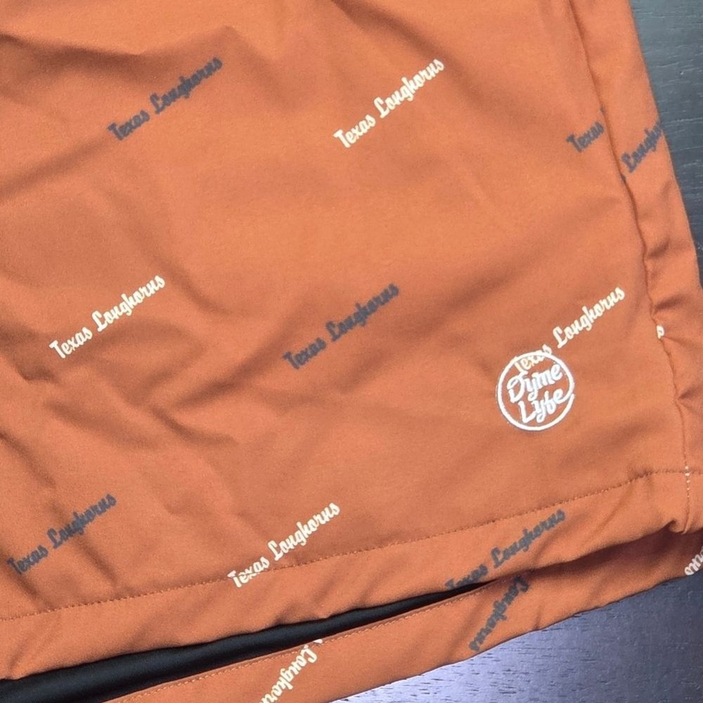 Dyme Lyfe Texas Longhorns Burnt Orange Swim Trunks Mens XL All Over Print Shorts - Picture 3 of 5